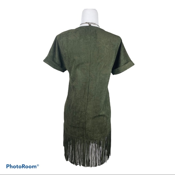 NaaNaa Wang Forest Green Fringe Jacket - Picture 4 of 4